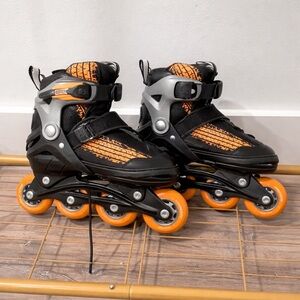 Kids Adjustable Roller Blade Inline Skates - Black & Orange